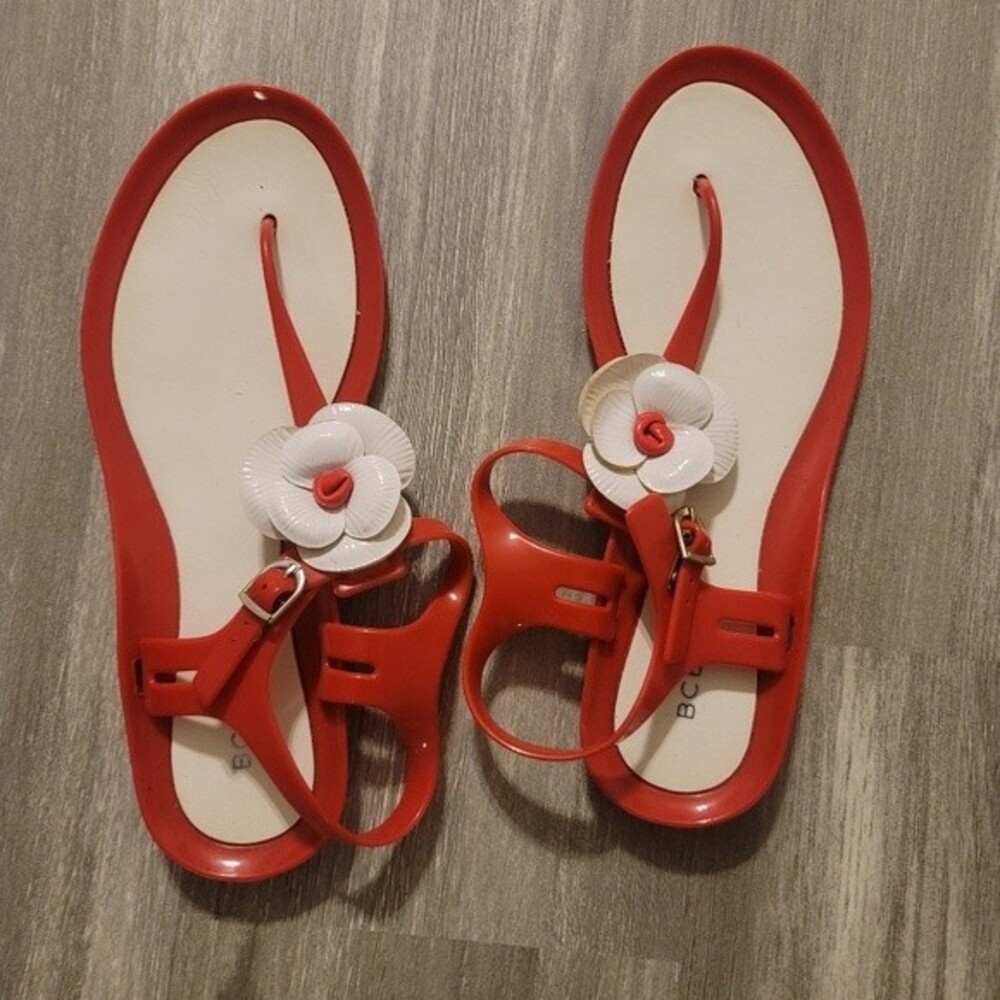 Pink and white flower sandals